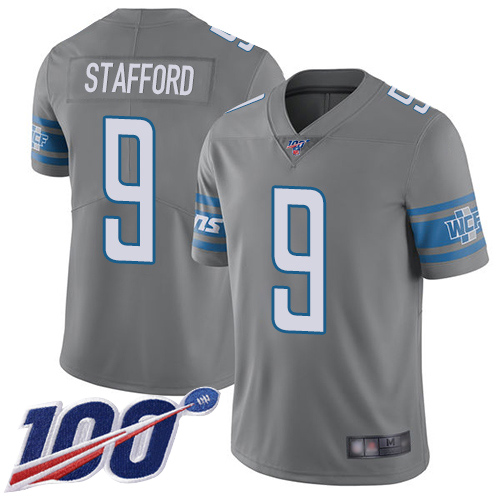 Detroit Lions Limited Steel Men Matthew Stafford Jersey NFL Football #9 100th Season Rush Vapor Untouchable
